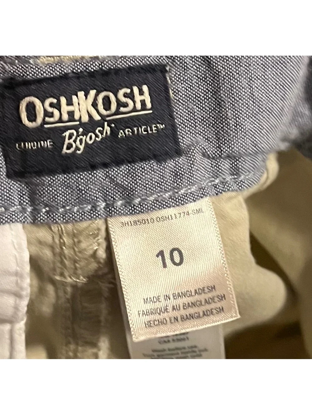 OshKosh B'gosh Boys Khaki Cargo Shorts Size 10